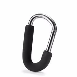 Mousqueton Pour Poussette Bébé Noir 5503-3 Inofix. Mousqueton Polyvalent Qui Facile Le Chargement De Sacs À Main Ou De Cabas. ...