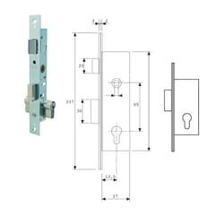 Talleres De Escoriaza - lock met.emb. 23X15MM 220115HZ zinc s/pic. tesa