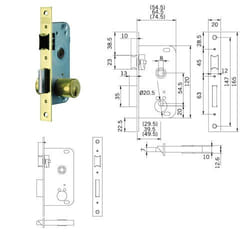 Niubó - Serrure à encastrer pour bois tesa assa abloy modèle 2000 - talla 54,5 mm. Entrada 30 mm