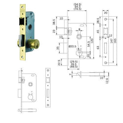 Niubó - Serrure à encastrer pour bois tesa assa abloy modèle 2000 - talla 74,5 mm. Entrada 50 mm