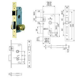 Tesa Assa Abloy - Tesa R.2004-40 Serrure en fer plaqué laiton - Latin