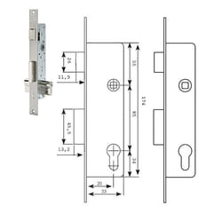 Tesa - serrure 2210-SSI-28 p.sli