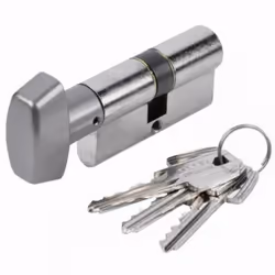 Cylindre nickelé T5C à bouton TESA 80mm (40+40) - MV3 variure 78565B - 503B4040NKA