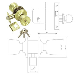 Talleres De Escoriaza - bouton pta 50MM 352050LM lat/mt inlet tesa