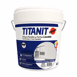 Titanit blanc mat peinture lavable pour murs et plafonds protégés intérieur et extérieur 4l titanlux 029190004. Peinture acry ...