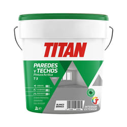 Peinture acrylique pour la décoration des murs et des plafonds t-3 blanco.mat 1l Titan 123000301