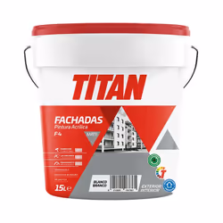 Peinture Acrylique Pour Façades Mat F-4 Blanc 15l Titan 125670015 Peinture Acrylique Pour Intérieur Et Extérieur Mate Pour La ...