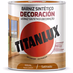 Vernis synthétique décoration noyer satiné 250ml titanlux m11100314. vernis alkyde de haute brillance et haute dureté, basé s ...