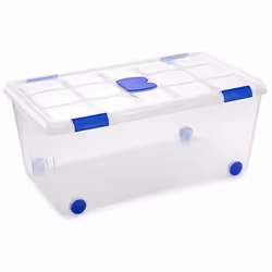Boîte en plastique n7 62 litres 11118.-Faite en plastique haute résistance.-Parfait pour ranger vos affaires.-Comprend un joi ...