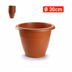 Jardinière ronde 30 x 30 x 23,5 cm. 11275 -Fabriquée en plastique de haute qualité -Inclut une bordure décorative -Couleur ma ...