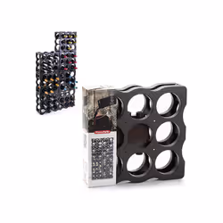 Porte-bouteilles modulable pour 9 bouteilles - Convient à toutes les bouteilles de vin - Empilable -Dimensions : 36 x 34,5 x ...