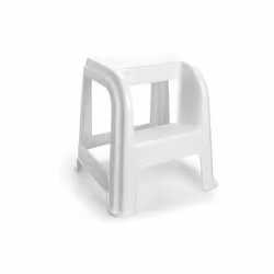 Tabouret domus 44 x 42 x 45 cm. blanc.-Fabriqué en plastique de haute qualité.-Inclus une marche pour faciliter l'escalade.-C ...
