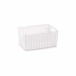 Panier en osier 33 x 22 cm. 10 litres blanc.-Fabriqué en plastique de haute qualité.-Imitation d'osier.-Haute résistance.-Fac ...