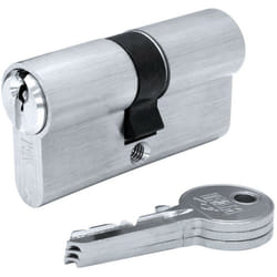 Ifam - Cylindre f5s4040n nickel 80mm (40+40mm) long came 15mm. avec 3 clés dentelées.
