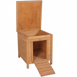 Poulailler en bois Lisbonne pour poules et lapins 42x52x43 cm, Maison en bois avec couvercle et pieds Niche en bois pour poul ...