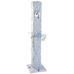 Fontaine de jardin imitation pierre de granit clair - NO NAME - Bleu - Hauteur 1m - Base 13x13cm