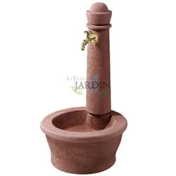 Fontaine de jardin robuste rouge effet pierre naturelle - Marque NO NAME