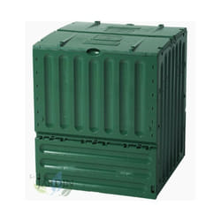 Composteur de Jardin 400 litres 70x70x83 cm, composteur avec couvercle et trappe de vidange - Poubelle de jardin