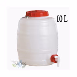 Fût en polyéthylène alimentaire 10 litres pour liquides et boissons, 24x32 cm Fût en polyéthylène pour boissons et eau potabl ...