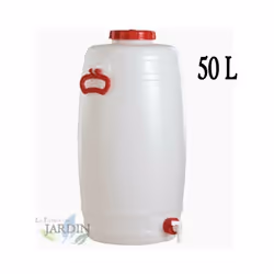Fût en polyéthylène alimentaire Fût en polyéthylène pour boissons et eau potable, adapté à un usage alimentaire. De forme ron ...