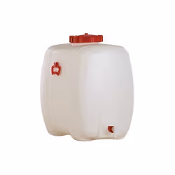 Fût en polyéthylène alimentaire Fût en polyéthylène pour boissons et eau potable, adapté à un usage alimentaire. De forme ova ...
