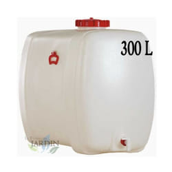 Fût Bidon 300 litres en polyéthylène alimentaire pour liquides et boissons, avec robinet, incolore, 88x61x88 cm