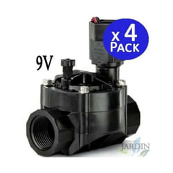 Rain Bird - Lot de 4 Électrovanne d'arrosage 100HV 1'' 9V, pour les programmeurs à piles