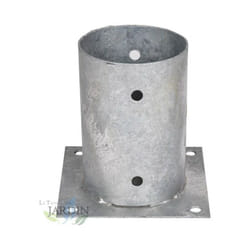 Ancrage métallique rond 10 cm, hauteur 15 cm Support d'ancrage à Visser pour Poteau pour Béton, Clôtures, Gazebos