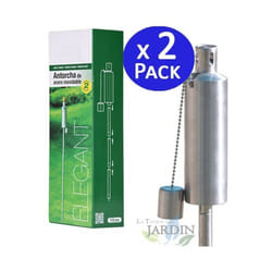 Lot de 2 Torches de Jardin en Acier Inox 115 cm - Durent toute la Nuit - Fermeture Anti-fuite