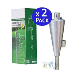 No Brand - Lot de 2 Torches de Jardin en Acier Inox 115 cm - Durent toute la Nuit - Fermeture Anti-fuite