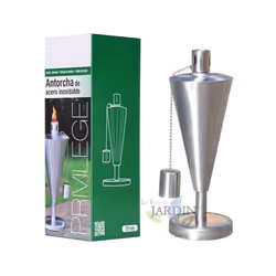 Torche Privilège Inox 27 cm Les torches en acier inoxydable sont une façon élégante et exclusive d'éclairer les nuits de votr ...