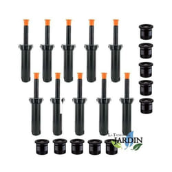 Rain Bird - Lot de 10 Diffuseur d'arrosage 1804 avec buse réglable 15VAN, portée 4,5 mètres, Tuyère d'irrigation hauteur de tige 1