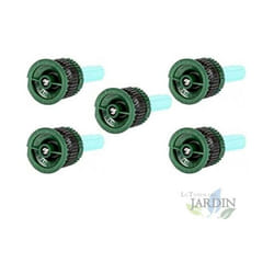 5 x Buse pour tuyères HE-Van-08 Rain Bird angle variable. Portée 1,5 m à 2,4 m, haute efficacité et économie d'eau, vert