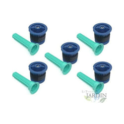 5 x Buse pour tuyères HE-Van-10 Rain Bird angle variable. Portée 2,1 m à 3 m, haute efficacité et économie d'eau, bleu