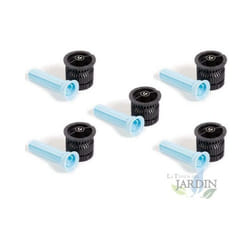 5 x Buse pour tuyères HE-Van-15 Rain Bird angle variable. Portée 4 à 4,5 m, haute efficacité et économie d'eau, noir