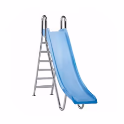 Toboggan droit pour piscine Toboggan de piscine droit, disponible en hauteur 1,30 m et 1,80 m. Largeur 0,43 m. Rail en polyes ...
