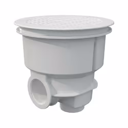 Bonde Norm avec grille anti-vortex pour piscine en béton, blanche Drain avec grille anti-vortex pour piscines en béton. Confo ...