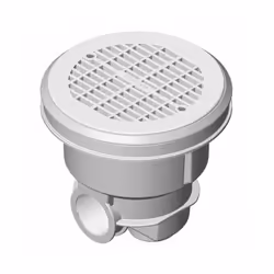 Siphon de piscine standard sans inserts, grille plate, blanc Drain ABS standard avec grille plate pour piscines liner et préf ...