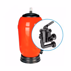Filtre latéral Rapidpool pour purificateur de piscine, Ø 800mm SORTIE 2'', couleur rouge Filtres à sable laminés en résine po ...