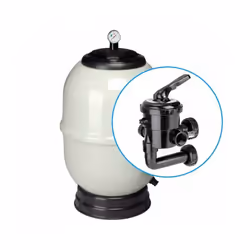 Filtre purificateur de piscine Ø 650 mm - 1½ sorties, avec valve à baïonnette Filtre à sable avec sortie latérale idéal pour  ...
