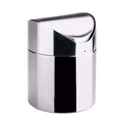 Poubelle de bureau pratique avec couvercle inclinable en acier inoxydable 18/10. Matériau lisse, non poreux et très hygiéniqu ...