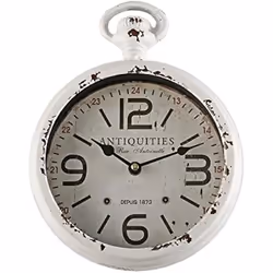 Versa Horloge Murale Antiques Blanc Acier Vintage 4,5 x 28 x 22 cm