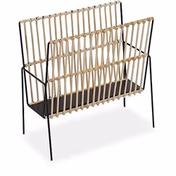 Versa Porte-revues Métal Résine Bois MDF 19 x 35,5 x 36 cm