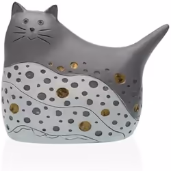 Versa Figurine Décorative Gris Chat 9,5 x 14 x 17 cm