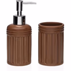 Ensemble de salle de bain - VERSA - Dolomite - Multicolore - 83 x 83 x 185 cm - Accessoires de salle de bain