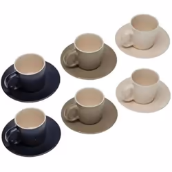 Versa Set de 6 Tasses à Thé avec Soucoupe Tashi Grès