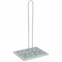 Versa Dérouleur de papier de cuisine Fleurs Métal Acier Bois MDF 16,5 x 31 x 13 cm