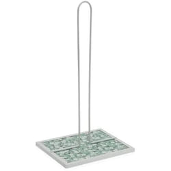 Versa Dérouleur de papier de cuisine Fleurs Métal Acier Bois MDF 16,5 x 31 x 13 cm