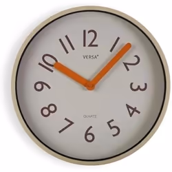 Versa Horloge Murale Crème Plastique Quartz 4 x 30 x 30 cm