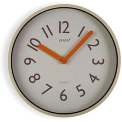 Versa Horloge Murale Crème Plastique Quartz 4 x 30 x 30 cm